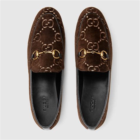 gucci brown velvet loafers|gucci jordaan velvet loafer.